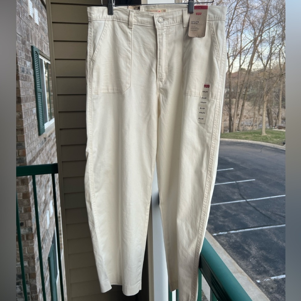 🆕 Levi's Utility Women's Cotton Cream Pants Jeans- New with Tags 12 - Picture 5 of 13